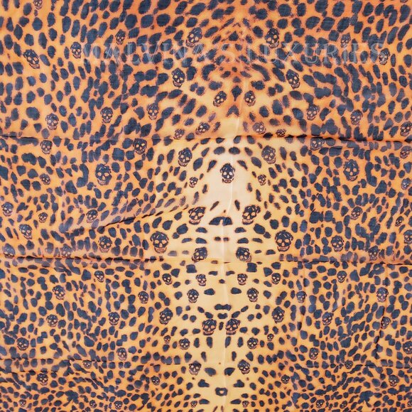 ALEXANDER MCQUEEN SCARF ORANGE CASHMERE SILK SKULL ANIMAL PRINT 50" SQUARE - Picture 12 of 14